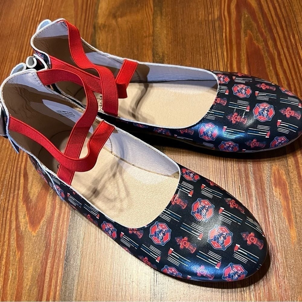 Monkey Feet Women's Red Firefighter Ballet Flats Size 41/10